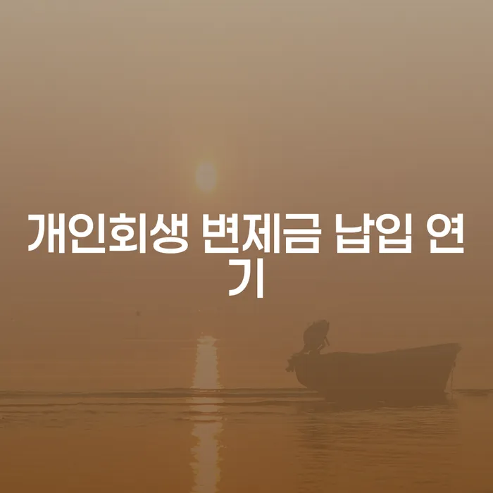 개인회생 변제금 납입 연기, 어떻게 준비해야 할까요?