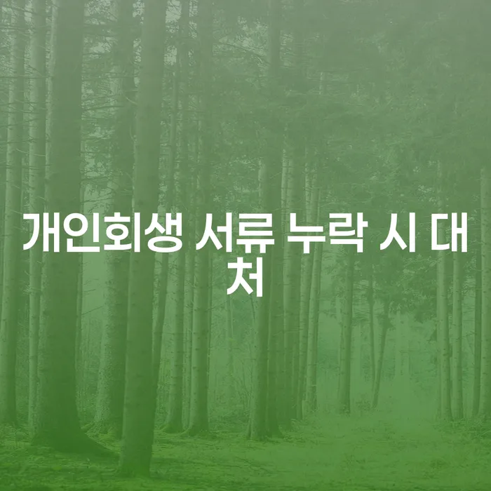 개인회생 서류 누락 시 어떻게 대처해야 할까요?