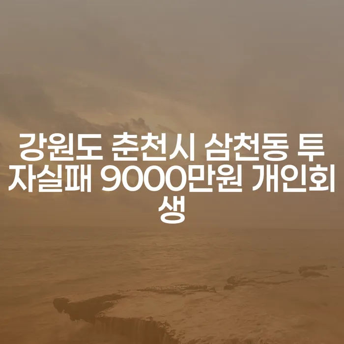 강원도 춘천시 삼천동에서의 9000만원 투자실패, 개인회생과 부산개인회생전문변호사의 도움은?