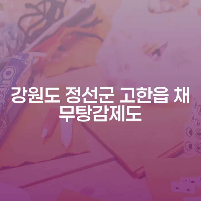 강원도 정선군 고한읍 채무탕감제도, 당신의 채무 문제를 해결할 수 있을까요?